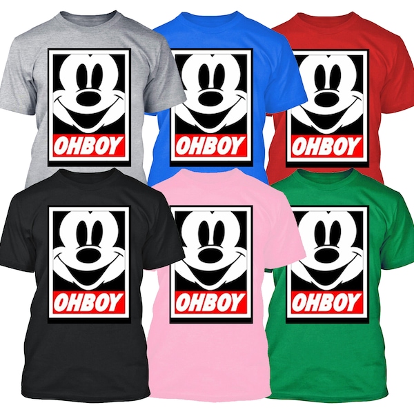 Oh Boy Funny Inspired Obey Short Sleeve Men Printed men fit shirt T-Shirt Tee Obey Parody Oh Boy Graffiti Shirt Jumper Disobey Obey