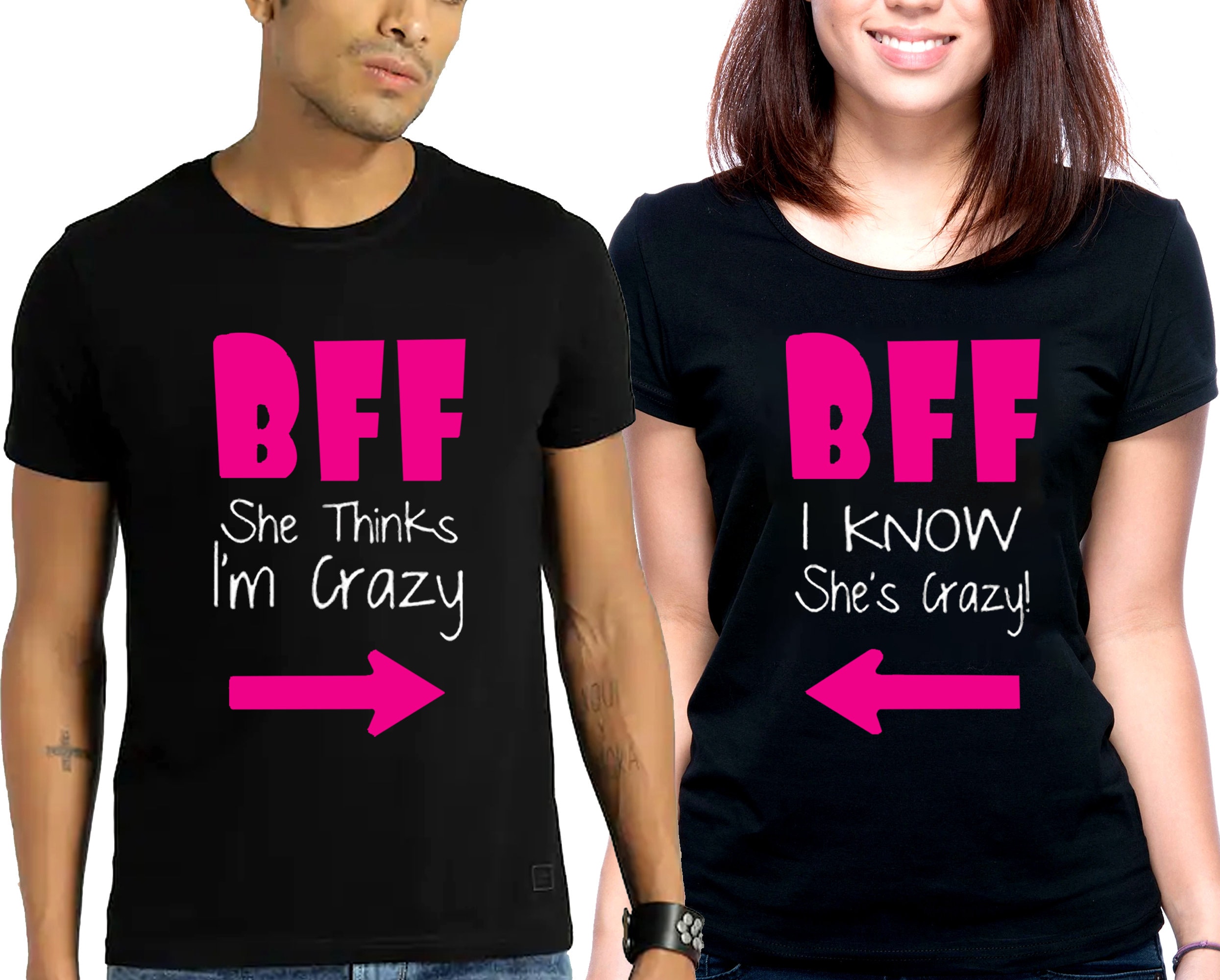 Couple Matching Bff Best Friends Male And Female Unisex T Shirt Etsy