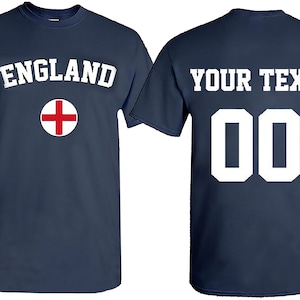 ENGLAND World Cup | Unisex Custom TSHIRT, Jersey Custom, Text Name Number, England Flag Tee Shirt, FIFA World Cup Shirt Jersey