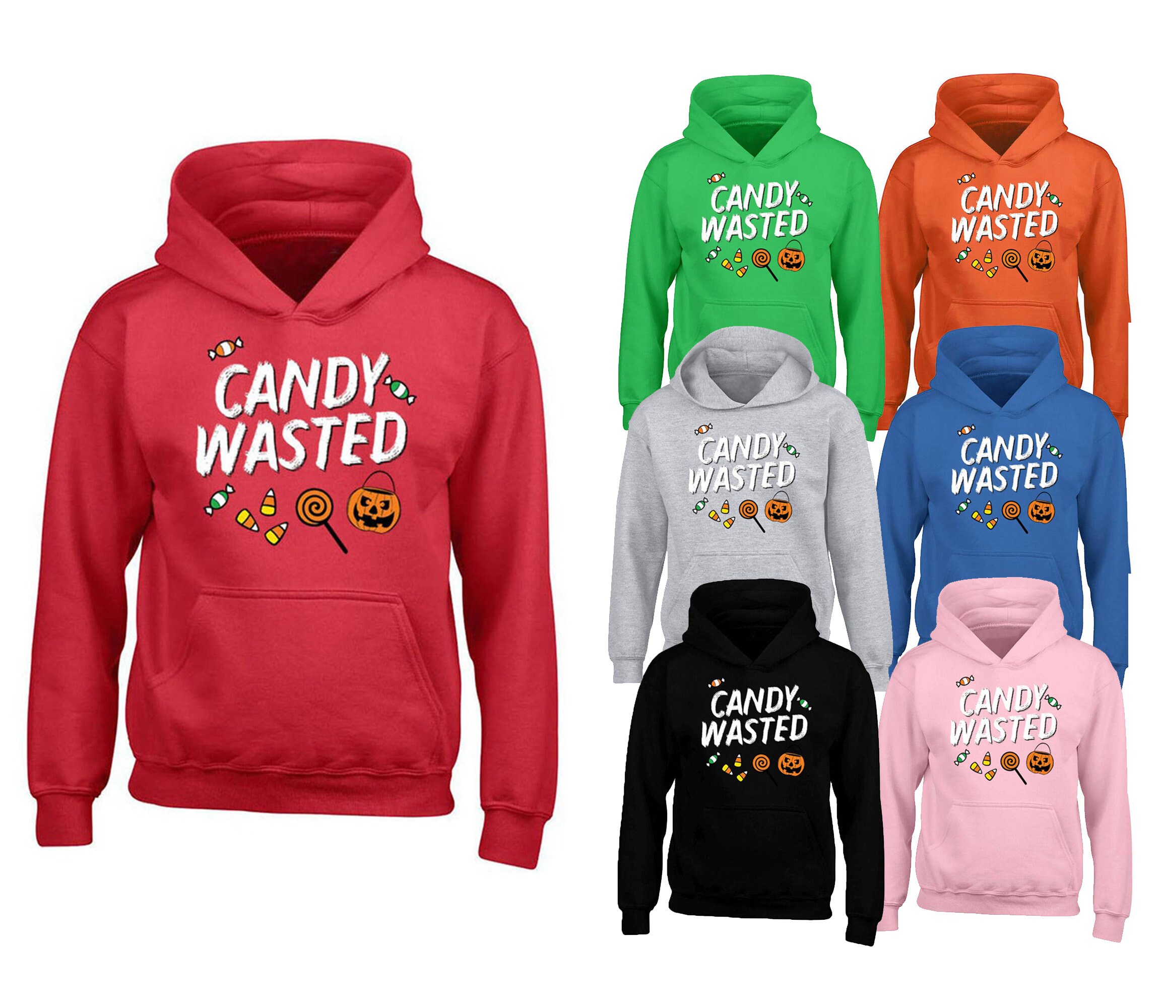 CANDY Wasted HOODIE UNISEX Halloween Funny Sweatshirt Boo Etsy
