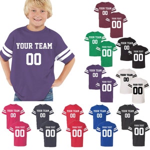 Personalized Custom Youth Football Jersey Bodysuit Name and Number Custom Jersey for Kids Newborn Size Jersey Big FRONT Tee