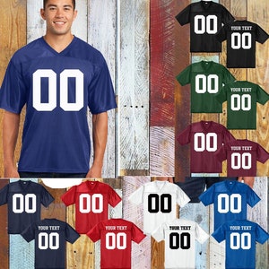 Football JERSEY MESH Customized Football Jersey Team Personalized Adult Mens Jersey Make Your Own Jersey Name & Number Vneck Big FRONT
