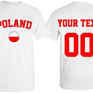 POLAND World Cup | Unisex Custom TSHIRT, Jersey Custom, Text Name Number, Poland Flag Tee Shirt, FIFA World Cup Shirt Jersey