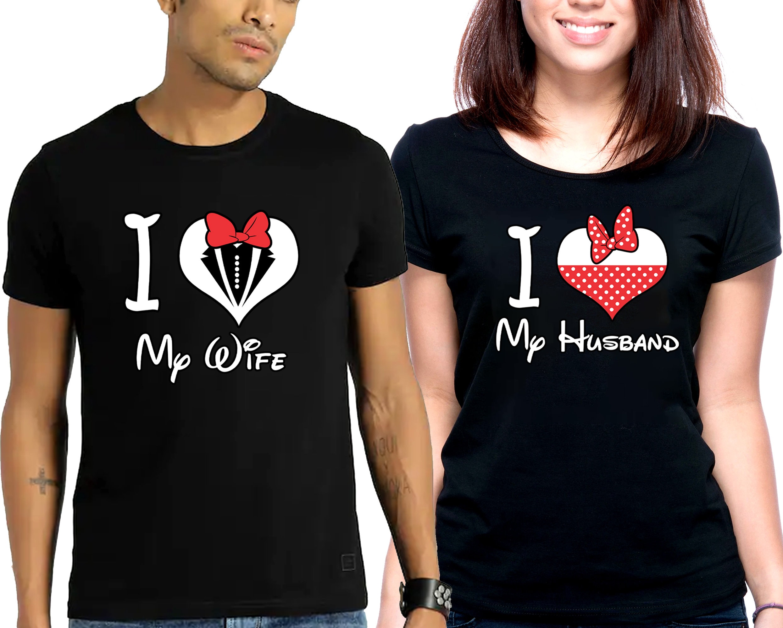 I Love My Wife I Love My Husband Printed Short Sleeve T