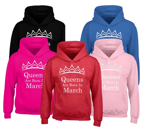 Tiara Queens Are Born In MARCH HOODIE Sweatshirt Best Birthday WHITE Logo Queen Hoodie Sweater