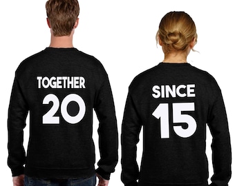 Customized, Couple Matching Sweatshirt, Unisex Custom Crewneck, Together Since, Long Sleeve Tshirt, Best Gift For Valentines Day Sweatshirt