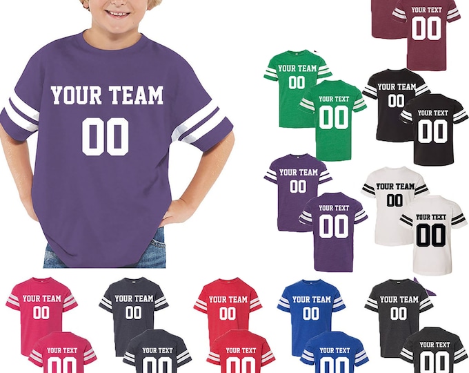 Personnalisé Nouveau-né Personnalisé Maillot jeunesse Personnalisé Maillot de football Pour les jeunes Bodysuit Nom et numéro Jersey Pour Enfants Taille Jersey T-Shirt Tee