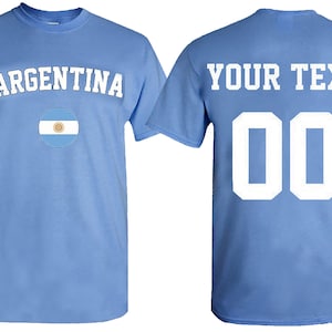 ARGENTINA World Cup | Unisex Custom TSHIRT, Jersey Custom, Text Name Number, Argentina Flag Tee Shirt, FIFA World Cup Shirt Jersey