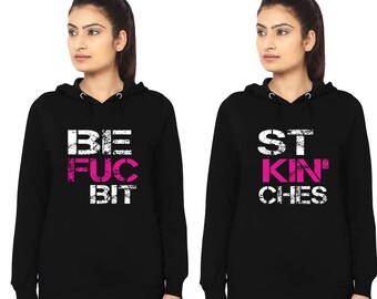 Mejores amigos BFB pareja a juego sudadera con capucha Forever Tee BLACK sudadera con capucha regular Camiseta mejor follando perras pareja sudadera mejor sudadera con capucha unisex