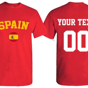 SPAIN World Cup | Unisex Custom TSHIRT, Jersey Custom, Text Name Number, Spain Flag Tee Shirt, FIFA World Cup Shirt Jersey