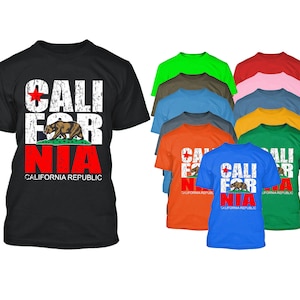 CALIFORNIA REPUBLIC Mens Printed Short Sleeve T-Shirt Tee Vintage California Tee Shirt Men T-shirt California Bear Printed California Tshirt