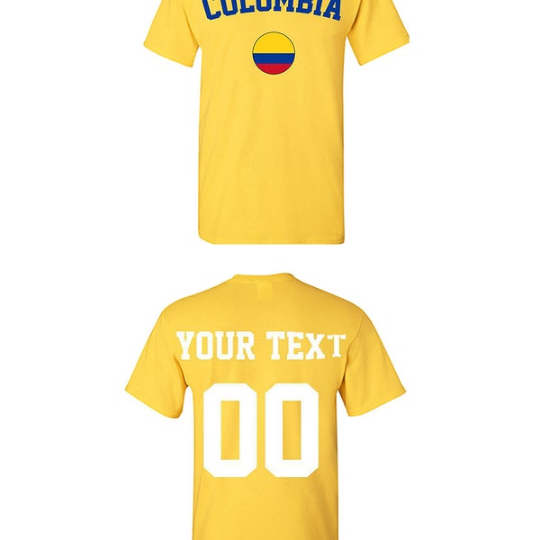 COLOMBIA World Cup Unisex TSHIRT Jersey Custom Text Number Soft and Lightweight shirt Colombia Flag Tee Shirt FIFA World Cup Shirt Jersey