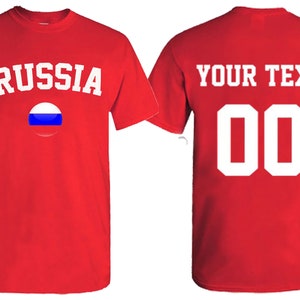 RUSSIA World Cup | Unisex Custom TSHIRT, Jersey Custom, Text Name Number, Russia Flag Tee Shirt, FIFA World Cup Shirt Jersey