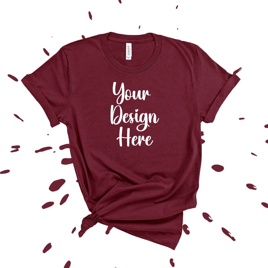Maroon Bella Canvas 3001 Tshirt Mockup Store Unisex Bella Etsy