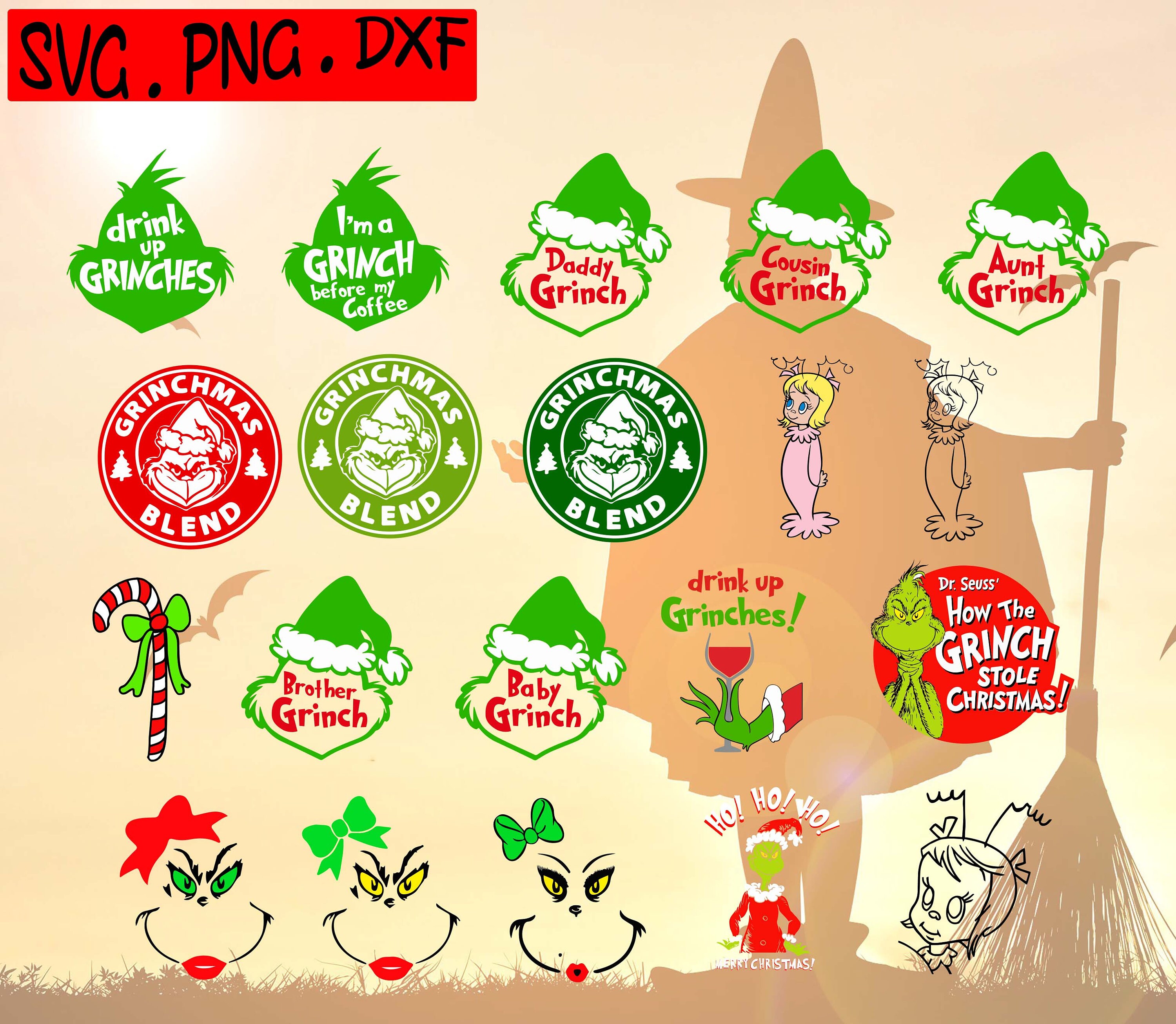 Download Grinch How The Grinch Stole Christmas Svg Png Dxf Silhouette Etsy
