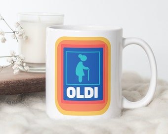 Oldi Frau | Geburtstag Tasse | witzige Tasse für Frauen | Keramiktasse | beidseitig bedruckt | spülmaschinen-geeignet | Netti Li Jae®