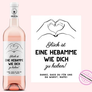 ostetrica | Etichetta vino personalizzata | La fortuna è avere un'ostetrica come te | Grazie regalo ostetrica con cuore |  Netti Li Jae®