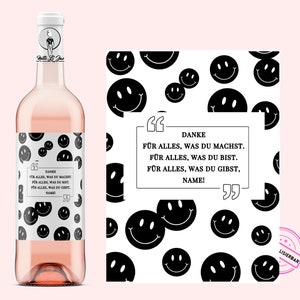 Merci | pour collègues, parents, éducateurs, amis et bien plus encore | Étiquette de vin personnalisée avec le nom souhaité | Merci | Netti Li Jae®