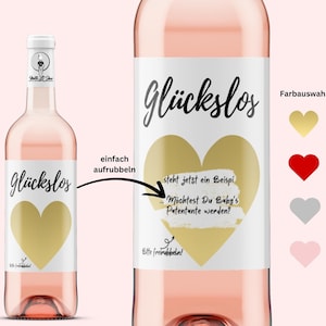Carte à gratter | Bon ou annonce de billet porte-bonheur | Étiquette personnalisée de bouteille de vin | Votre cadeau d’étiquette de vin texte | Netti Li Jae®