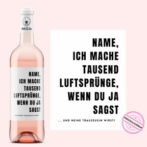 Demandez à la demoiselle d'honneur | Acte surpris | Étiquette de vin personnalisée | avec le nom souhaité | Netti Li Jae®