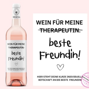 Beste vriend | Gepersonaliseerde wijnetiket | Voor therapeuten er beste vriend wijncadeau | Verjaardag boezemvriend | Netti Li Jae®