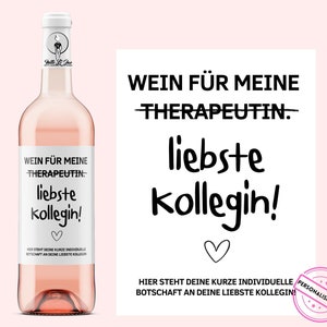 Collègue préféré | Étiquette de vin personnalisée | Meilleur collègue pour les thérapeutes Collègue de travail d’anniversaire | Netti Li Jae®