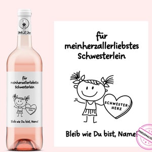 sorella| Etichetta vino personalizzata | sorella preferita | Regali per la sorella | Netti Li Jae®