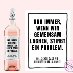 En wanneer we samen lachen Gepersonaliseerd wijnetiket | Het is geweldig dat we in dezelfde tijd leven | wijn cadeau | Netti Li Jae®