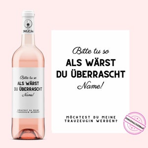 Questions pour les demoiselles d'honneur | Etiquette de vin personnalisée avec le nom souhaité | Surprise pour la demoiselle d'honneur | Agir avec surprise | Netti Li Jae®