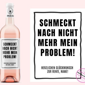 RETRAITE | Étiquette de vin personnalisée | Ça a le goût de ... | Idée cadeau pour départ en retraite, retraite, pension | Netti Li Jae®