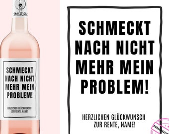 RETIREMENT | Personalized Wine Label | Tastes like... | Gift idea for retirement | Netti Li Jae®