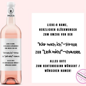 RETRAITE | Étiquette de vin personnalisée | Déménagement à Lick Me Chaussée | Idée cadeau retraite, retraite, retraite | Netti Li Jae®