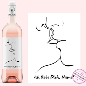 Ich liebe Dich, Name! | Personalisiertes Weinetikett | Geschenk für Partner | Geschenk für Partnerin | für Männer & Frauen | Netti Li Jae®