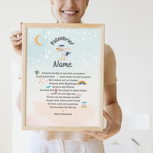 Carta de patrocinio personalizable | pdf. Archivo para descargar | Gaviota | regalo de bautismo personal | para el bautismo | Netti Li Jae®