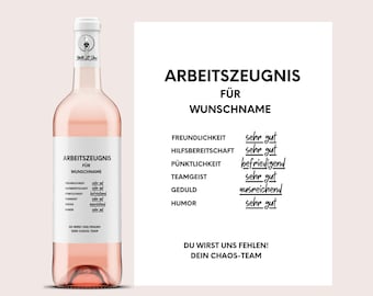 Für Kolleginnen und Kollegen zum Geburtstag, Abschied oder Ruhestand | Personalisiertes Weinetikett | persönliches Geschenk | Netti Li Jae®