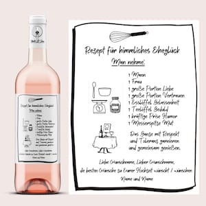 Hochzeit Geschenk | Personalisiertes Weinetikett | inkl. Wunschnamen | Wein Etikett zur Hochzeit als Geschenk fürs Brautpaar | Netti Li Jae®