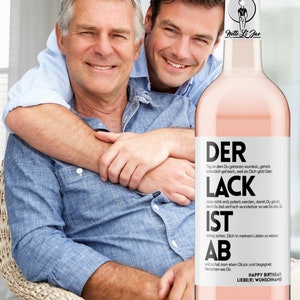 Geburtstag Personalisiertes Weinetikett Der Lack ist ab Das Original Weingeschenk zum Geburtstag Frau und Mann Netti Li Jae® afbeelding 6