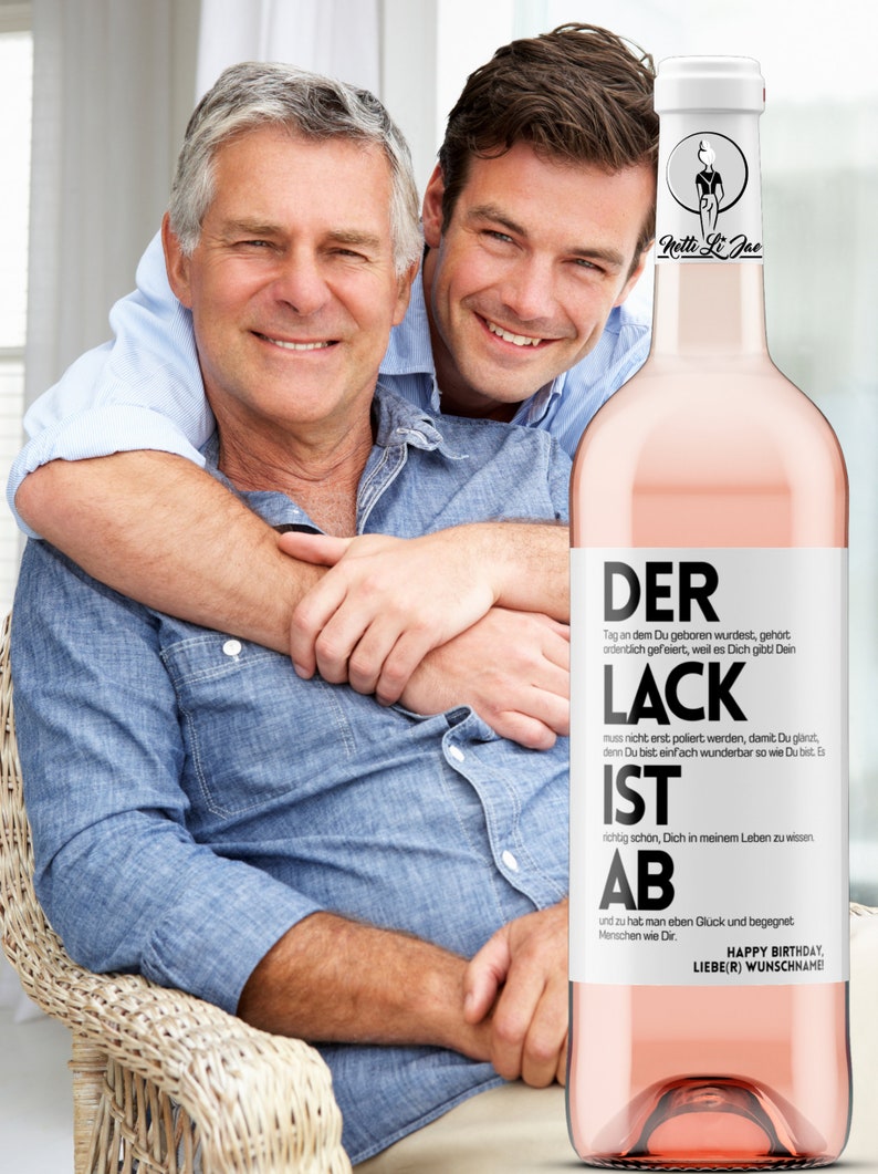 Geburtstag Personalisiertes Weinetikett Der Lack ist ab Das Original Weingeschenk zum Geburtstag Frau und Mann Netti Li Jae® Bild 6