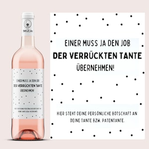 Taufpatin Patentante Tante | Personalisiertes Weinetikett | mit Wunschname | für meine Taufpatin, Patentante, Tante | Netti Li Jae®