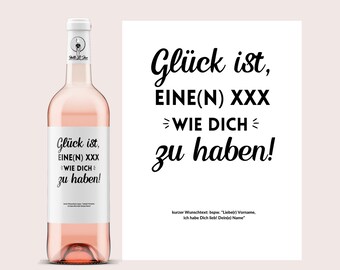 Happiness is | for mom, dad, colleagues, grandparents, friends etc | Personalized Wine Beer Label | including desired message | Netti Li Jae®