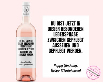 Geburtstag | Personalisiertes Weinetikett | Geburtstagsgeschenk Mann |Geburtstagsgeschenk Frau | Weingeschenk | kleiner Gag | Netti Li Jae®