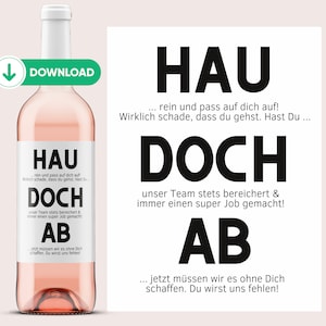 Wine label DOWNLOAD | Get lost | Leaving gift, retirement gift | Farewell gift for colleagues | Print & stick | Netti Li Jae®