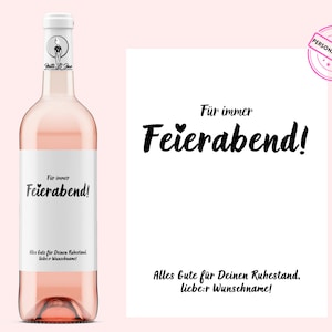 Kollegenabschied | Weinetikett personalisiert  | Für immer Feierabend | Abschied Ausstand Renteneintritt Ruhestand Pension | Netti Li Jae®