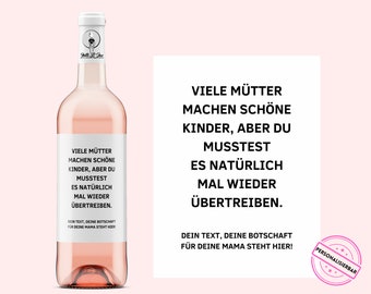 Mama Geschenk | Personalisiertes Weinetikett | Netti Li Jae®