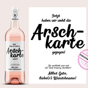 carta del culo | Etichetta vino personalizzata | regalo di vino personalizzato | sullo sciopero, sulla pensione, sul trasloco | per donne e uomini | Netti Li Jae®