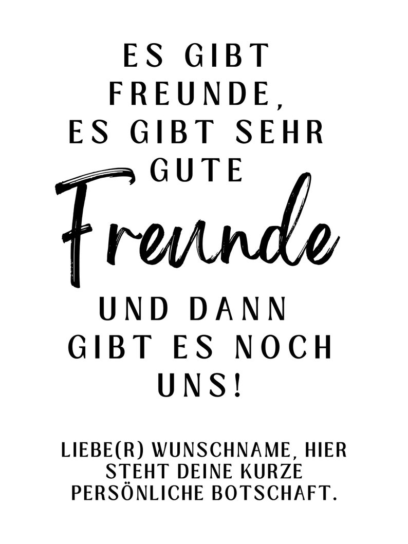 Freundschaft Personalisiertes Weinetikett Geschenk für die Freundin, für die beste Freundin, für den Freund Netti Li Jae® Bild 3