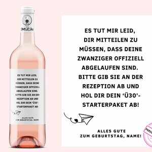 30 | Personalisiertes Weinetikett | Ü30-Starterpaket | personalisiertes Weingeschenk 30. Geburtstag | Wein Etikett 30 | Netti Li Jae®
