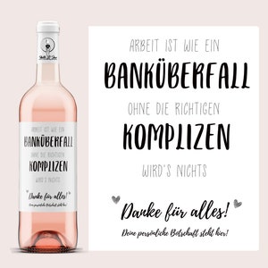 Danke Kollegin, Kollege | Geschenk Ausstand & Renteneintritt | Personalisiertes Weinetikett | Abschiedsgeschenk Kollegen | Netti Li Jae®