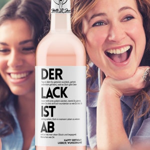 Geburtstag Personalisiertes Weinetikett Der Lack ist ab Das Original Weingeschenk zum Geburtstag Frau und Mann Netti Li Jae® afbeelding 7