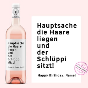 anniversaire | étiquette de vin personnalisée | Les cheveux reposent, la culotte repose | cadeau de vin | pour les anniversaires femmes et hommes | Netti Li Jae®